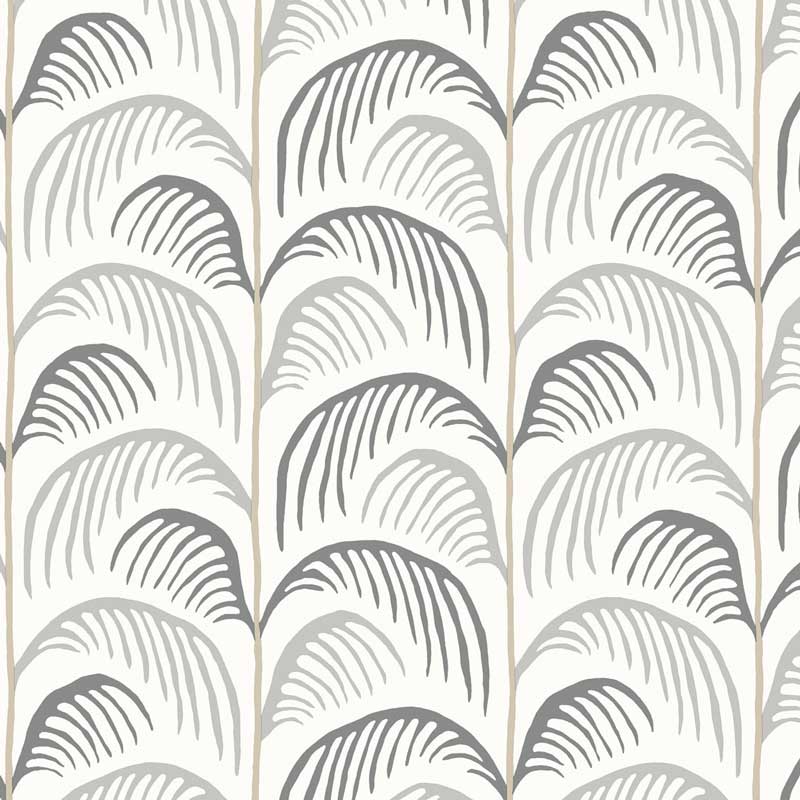 Eijffinger Mini Me Vliesapete Blätter in hellgrau-dunkelgrau-sand