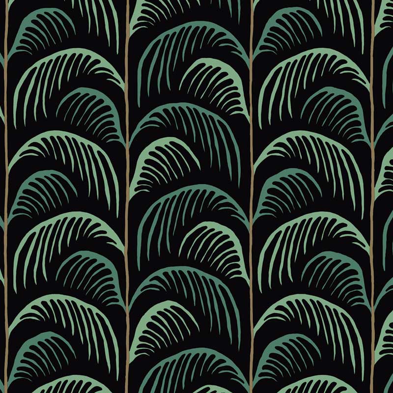 Eijffinger Mini Me Vliesapete Blätter in schwarz-grün-sand