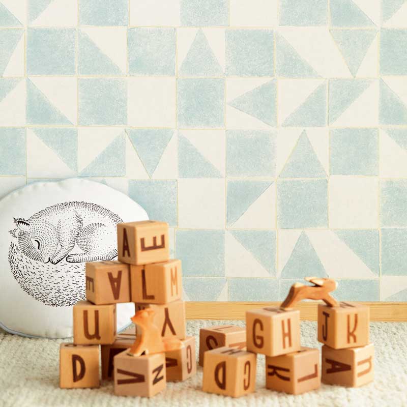 Eijffinger Mini Me Vliesapete Quadrate & Dreiecke in mint