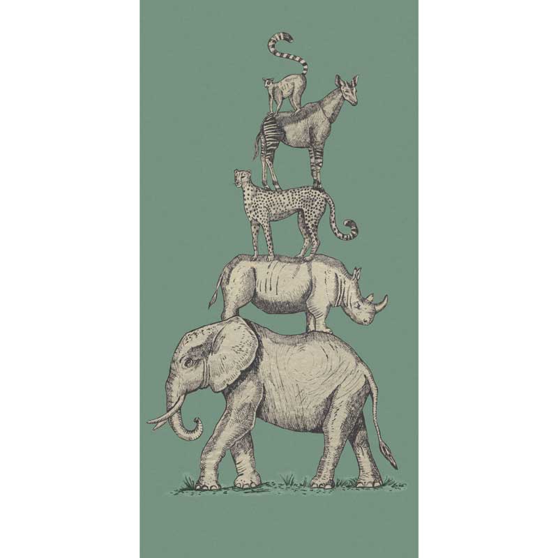 Eijffinger Mini Me Fototapete aus Vlies Safaritiere in dunkelgrün ca. 139,5x280cm