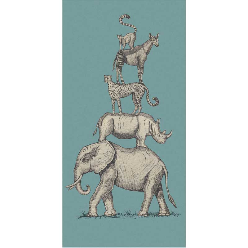 Eijffinger Mini Me Fototapete aus Vlies Safaritiere in seagreen ca. 139,5x280cm