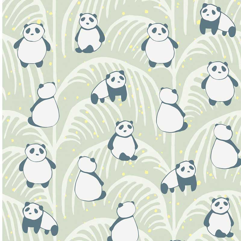 Eijffinger Mini Me Fototapete aus Vlies Pandabären in hellgrau ca. 93x280cm