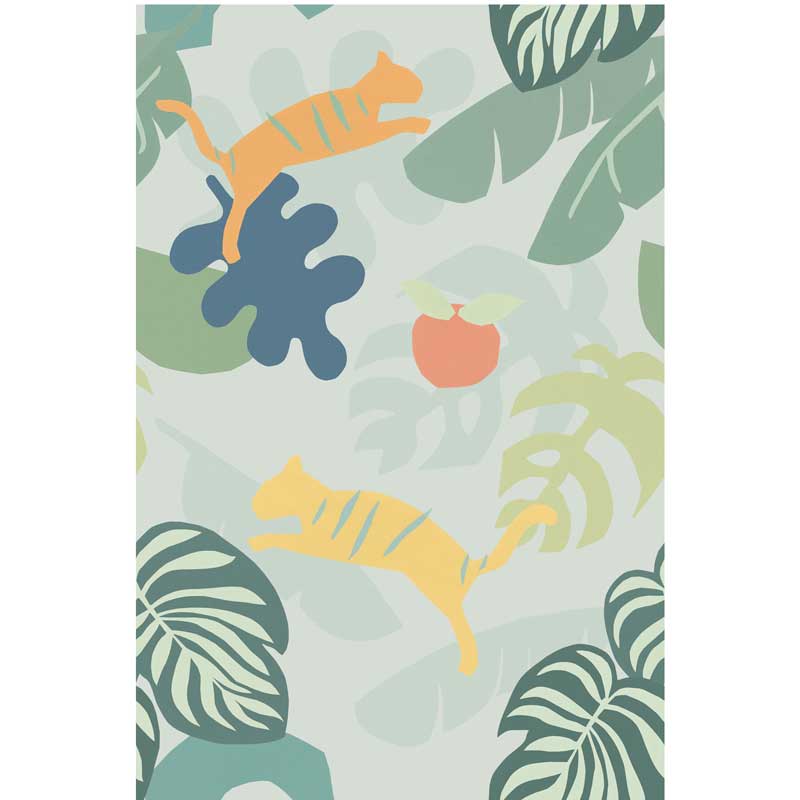 Eijffinger Mini Me Fototapete aus Vlies Tiger in mint-grün ca. 186x280cm