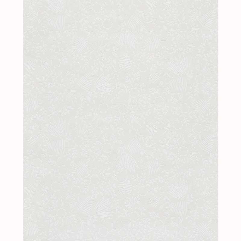 Eijffinger Rice "Everyday Magic two" Tapete creme/weiß mit zartem Blumen-Blätter-Muster in creme/weiß