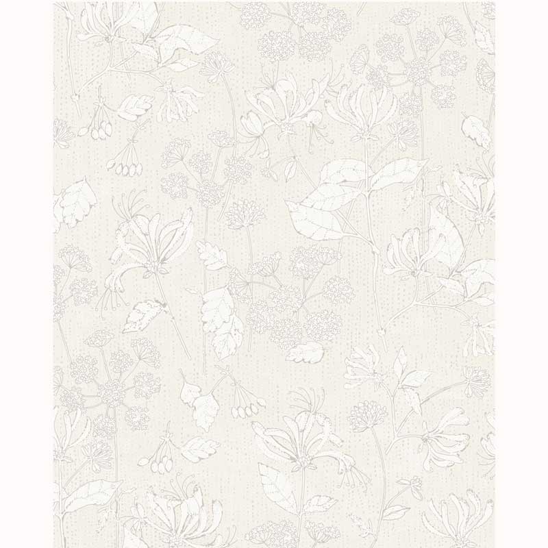 Eijffinger Rice "Everyday Magic two" Tapete creme/weiß mit Blumen-Blätter-Muster beige/sand