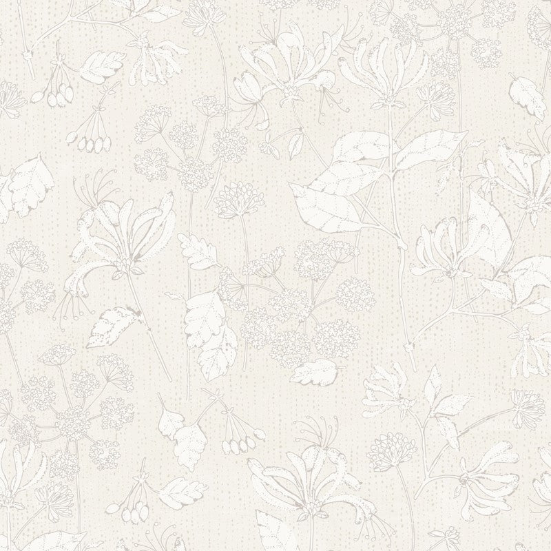 Eijffinger Rice "Everyday Magic two" Tapete creme/weiß mit Blumen-Blätter-Muster beige/sand