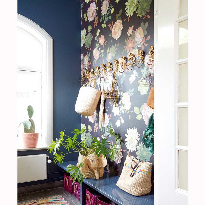 Eijffinger Rice "Everyday Magic two" Tapetenwandbild groß Floral schwarz/grün/rosa