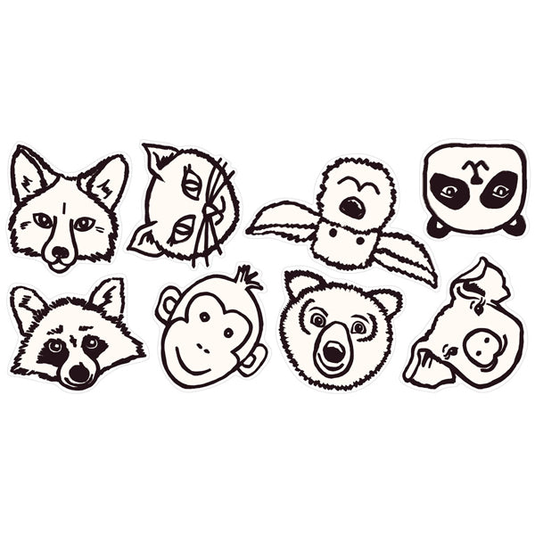 Eijffinger "Wallpower Junior" Wandsticker Tierköpfe in schwarz/weiß