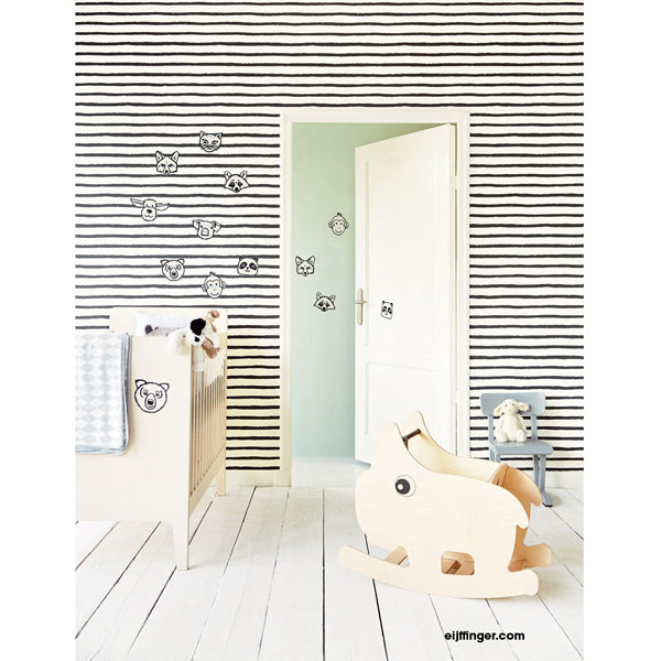 Eijffinger "Wallpower Junior" Wandsticker Tierköpfe in schwarz/weiß