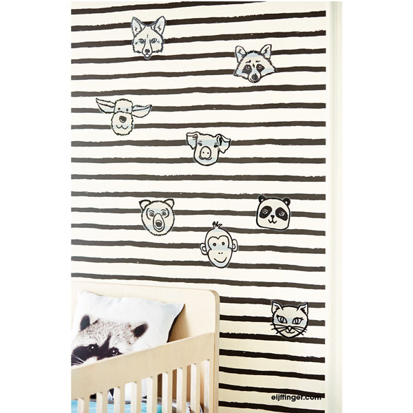 Eijffinger "Wallpower Junior" Wandsticker Tierköpfe in schwarz/weiß