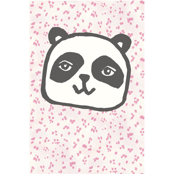 Eijffinger "Wallpower Junior" Wandbild mit Panda in schwarz/weiß/rosa 280x186cm