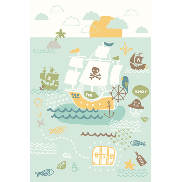 Eijffinger "Wallpower Junior" Wandbild Piraten grün/mehrfarbig 280x186cm