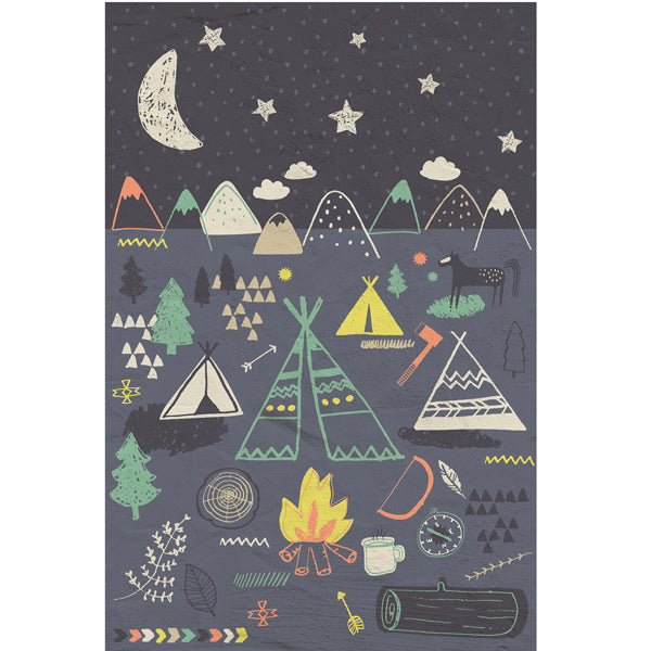 Eijffinger "Wallpower Junior" Wandbild Tipis dunkelblau/mehrfarbig 280x186cm