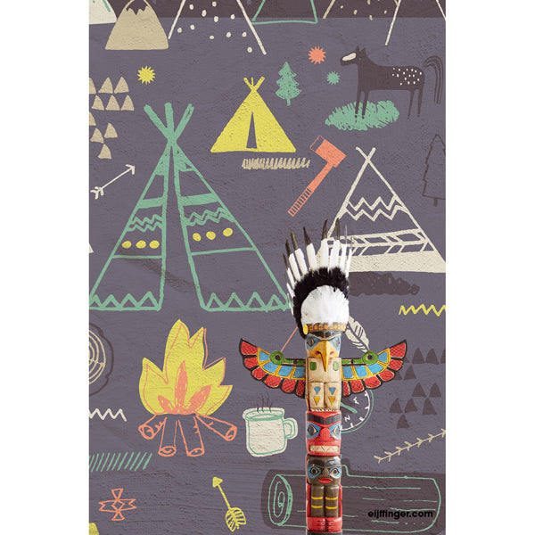 Eijffinger "Wallpower Junior" Wandbild Tipis dunkelblau/mehrfarbig 280x186cm