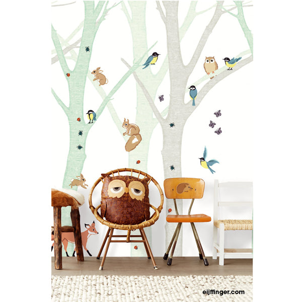 Eijffinger "Wallpower Junior" Wandsticker Waldtiere mehrfarbig