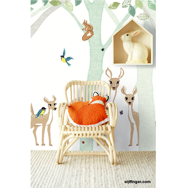 Eijffinger "Wallpower Junior" Wandbild Rehe in creme/grün/sand 280x186cm