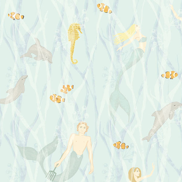 Eijffinger "Wallpower Junior" Wandbild Unterwasserwelt Fantasie in pastell 280x279cm