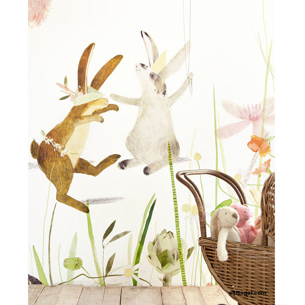 Eijffinger "Wallpower Junior" Wandbild Tiere in pastell/creme 280x232cm