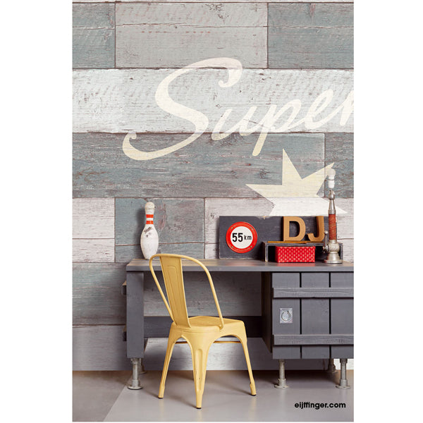 Eijffinger "Wallpower Junior" XL-Wandbild "Superstar" in grau/weiß 280x372cm