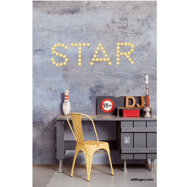 Eijffinger "Wallpower Junior" Wandbild "Star" in grau/gold 280x279cm
