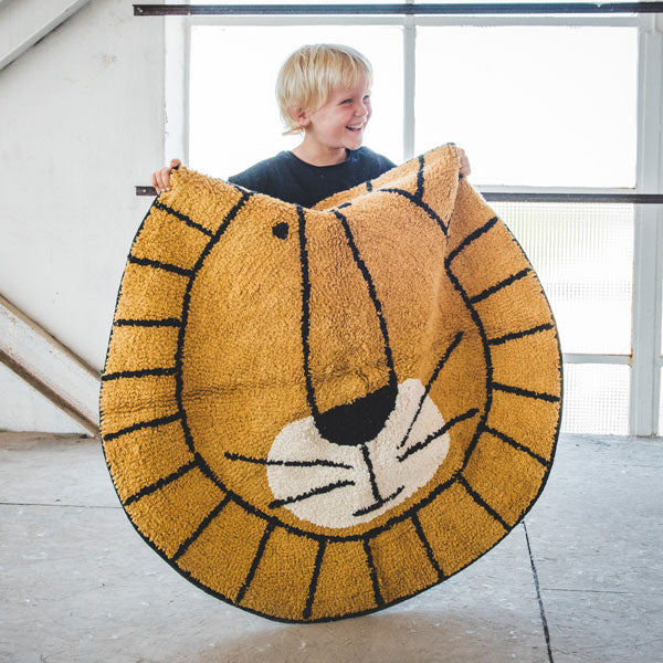 Tapis Petit waschbarer Teppich 'Löwe' in karamell ca.  Ø 100cm