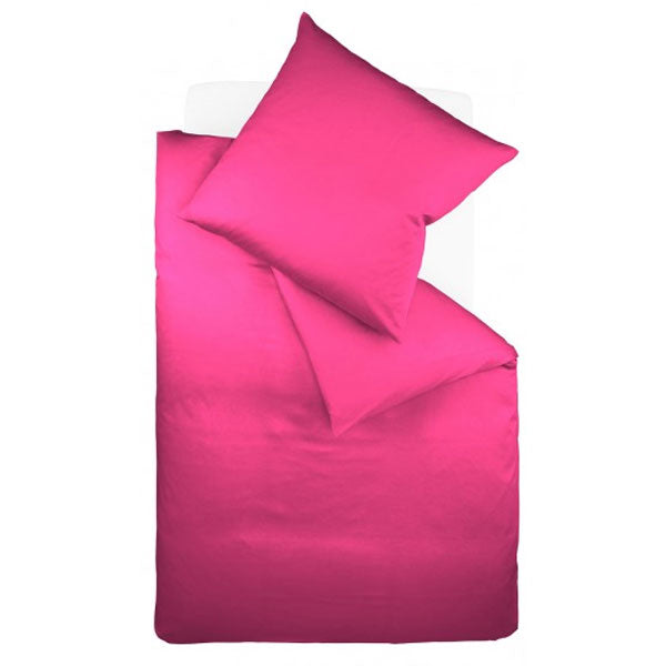 Fleuresse Bettwäsche 140x200/80x80cm Uni pink aus MakoSatin