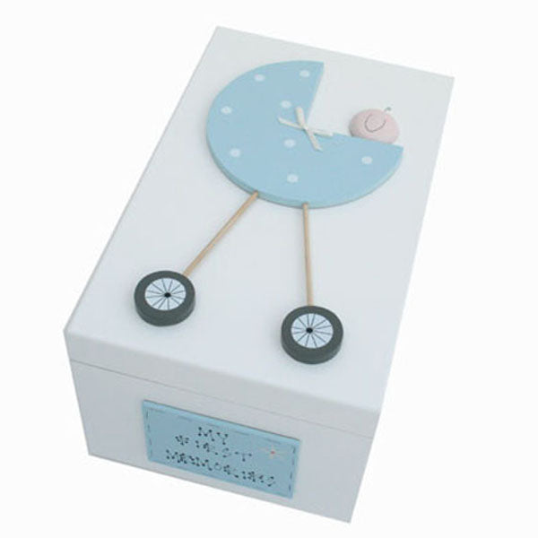 Freya Design  handbemalte Holzbox für Erinnerungen in hellblau - klein