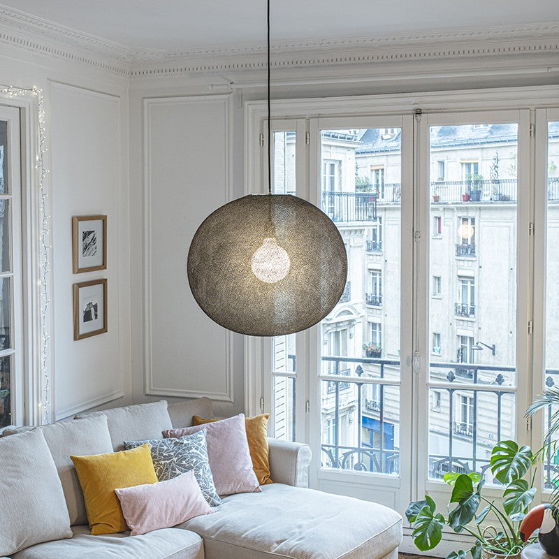 La Case de Cousin Paul einfache Deckenlampe Globus 'Anthracite' Ø50cm