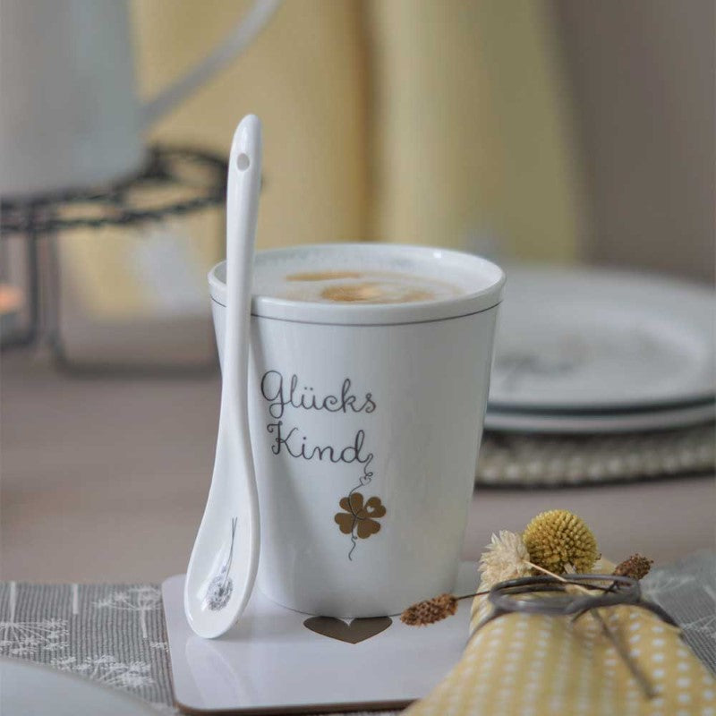 Krasilnikoff Porzellan-Becher 'Glückskind'