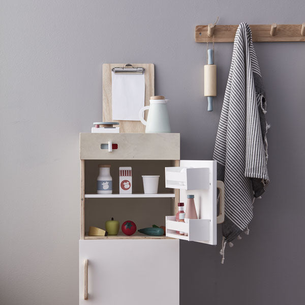 Kids Concept Kühl- und Gefrierschrank aus Holz in natur/weiß ca. H 73cm