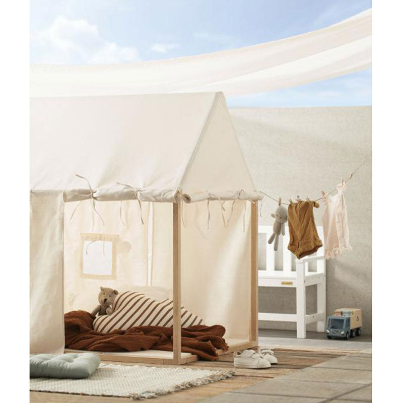 Kids Concept Spielhaus mit Stoffhimmel in cremeweiß ca. 110x124cm