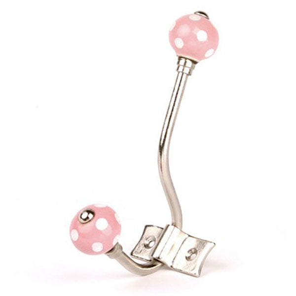 Wandhaken rosa mit weißen Punkten