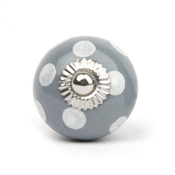 Knauf grau mit weißen Punkten