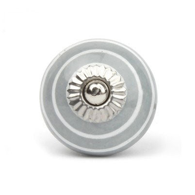 Knauf Streifen grau-weiß