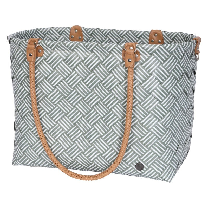 Handed By Saint-Maxime Stripes - Weekender Bag 36x43x25cm in sage green