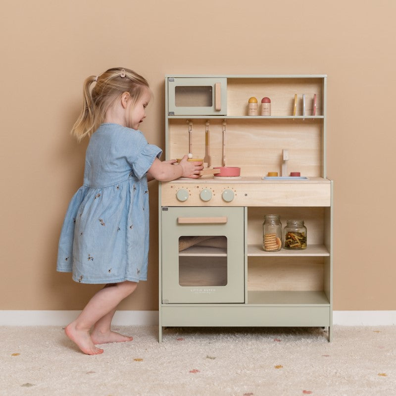 Little Dutch Kinderspielküche aus Holz inkl. Zubehör in mint