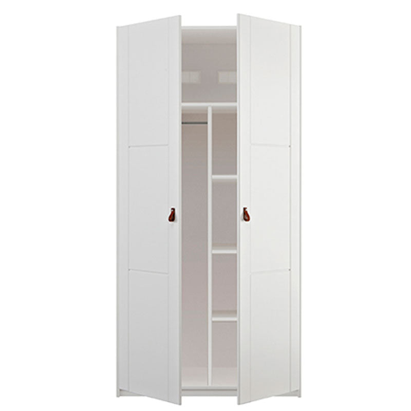 LIFETIME 2-türiger Kleiderschrank in weiß oder white wash - 100x203cm - Griffe wählbar