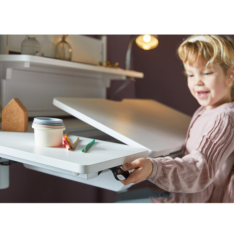 LIFETIME elektrisch verstellbarer Schreibtisch ERGO mit Klappteil links