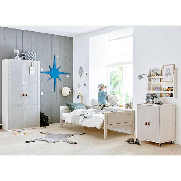 LIFETIME Bett 90x200cm aus Vollholz in weiß oder white wash