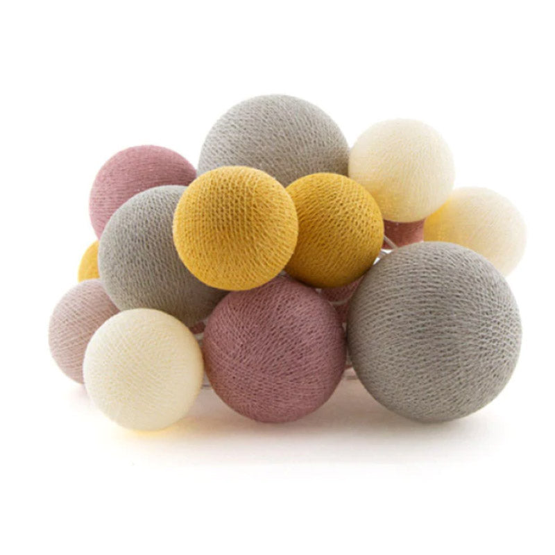 LIFETIME Premium Lichterkette mit Baumwollkugeln Sunset Dreams - mit Stecker