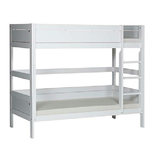 LIFETIME Etagenbett mit gerader Leiter in weiß oder white wash