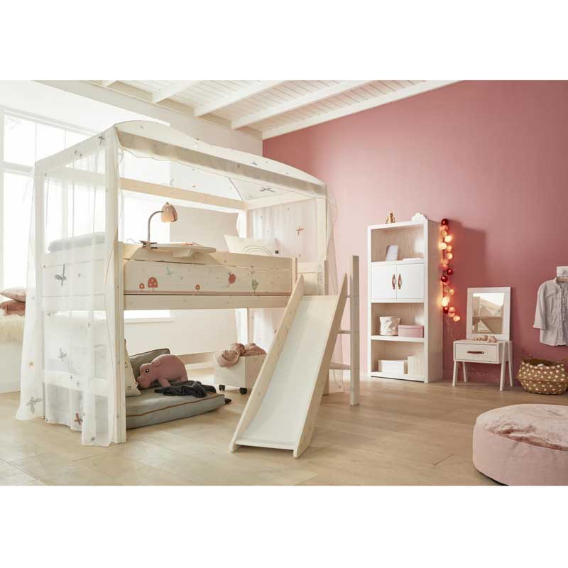 LIFETIME Rutschenturm für halbhohes Bett in weiß oder white wash