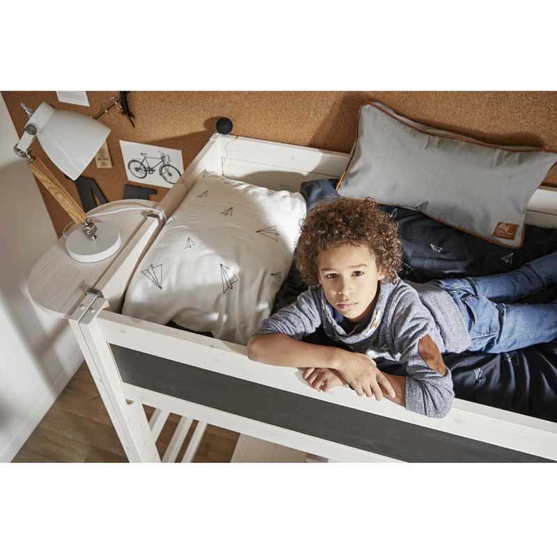 LIFETIME Hochbett XL 177cm mit schräger Leiter in weiß oder white wash