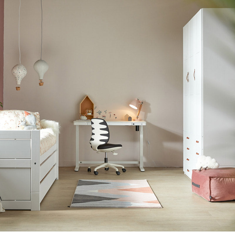 LIFETIME Kleiderschrank mit 3 Türen und 4 Schubladen in weiß oder white wash - 150x203cm - Griffe wählbar