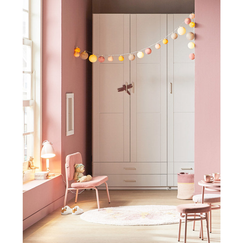 LIFETIME Kleiderschrank mit 3 Türen und 4 Schubladen in weiß oder white wash - 150x203cm - Griffe wählbar