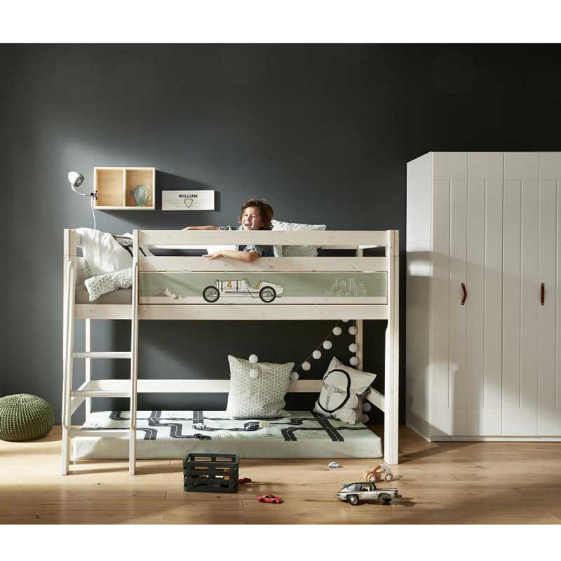 LIFETIME 2-türiger Kleiderschrank in weiß oder white wash - 100x203cm - Griffe wählbar