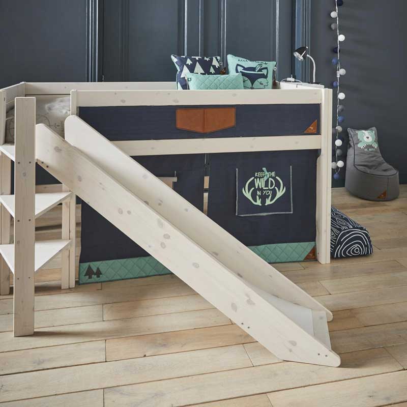 LIFETIME Rutschenturm für halbhohes Bett in weiß oder white wash
