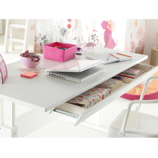 LIFETIME höhenverstellbarer Schreibtisch in weiß oder white wash - Breite 120cm