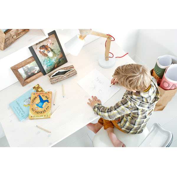 LIFETIME höhenverstellbarer Schreibtisch in weiß oder white wash - Breite 120cm