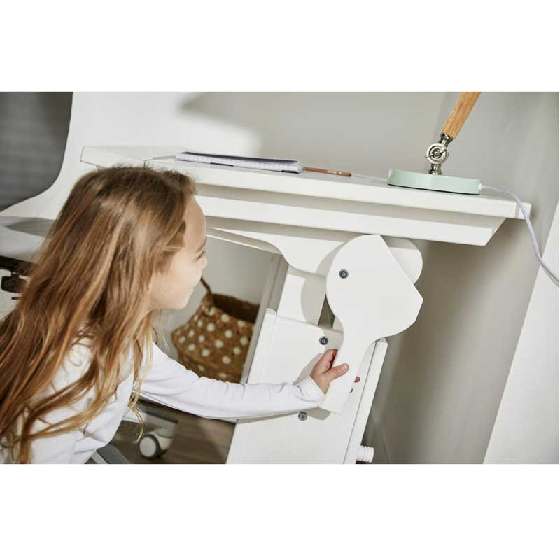 LIFETIME höhenverstellbarer Schreibtisch mit neigbarer Tischplatte in weiß oder white wash - Breite 120cm